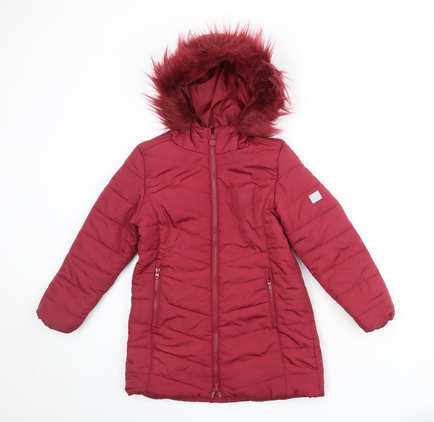 Regatta Girls Pink Quilted Coat Size 7-8 Years Zip