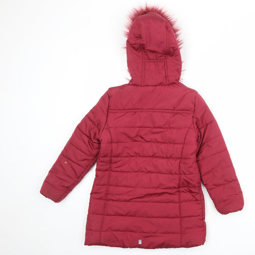 Regatta Girls Pink Quilted Coat Size 7-8 Years Zip