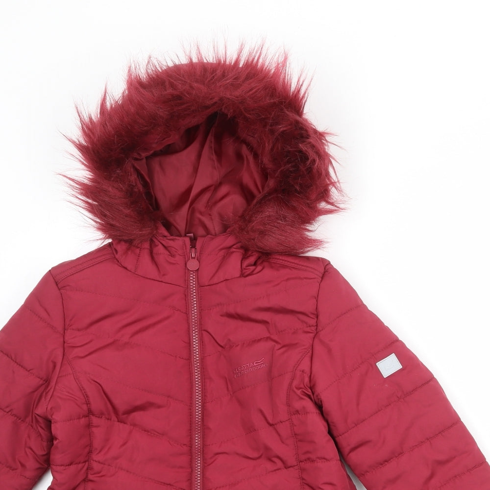 Regatta Girls Pink Quilted Coat Size 7-8 Years Zip