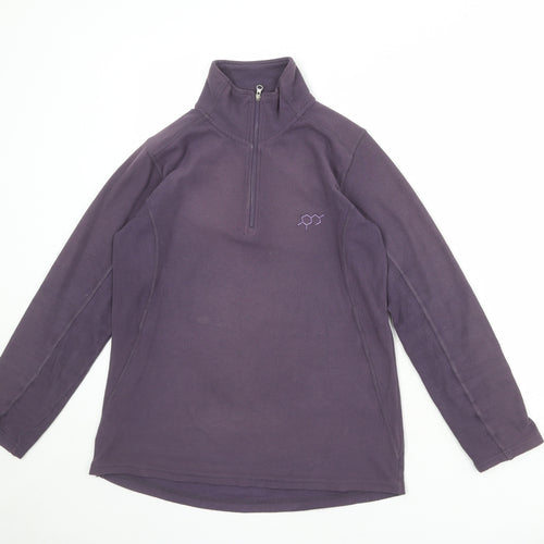 Technicals Womens Purple Polyester Pullover Sweatshirt Size 10 Zip