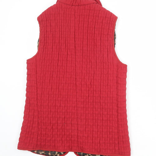 Guisen Womens Red Gilet Jacket Size M Zip - Textured