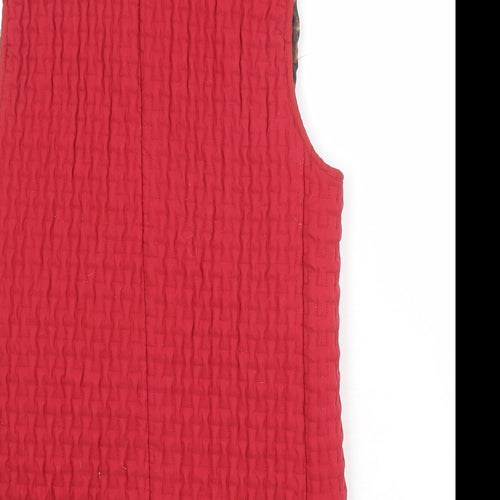 Guisen Womens Red Gilet Jacket Size M Zip - Textured