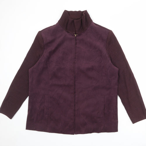 Oscar B Womens Purple Jacket Size 20 Zip