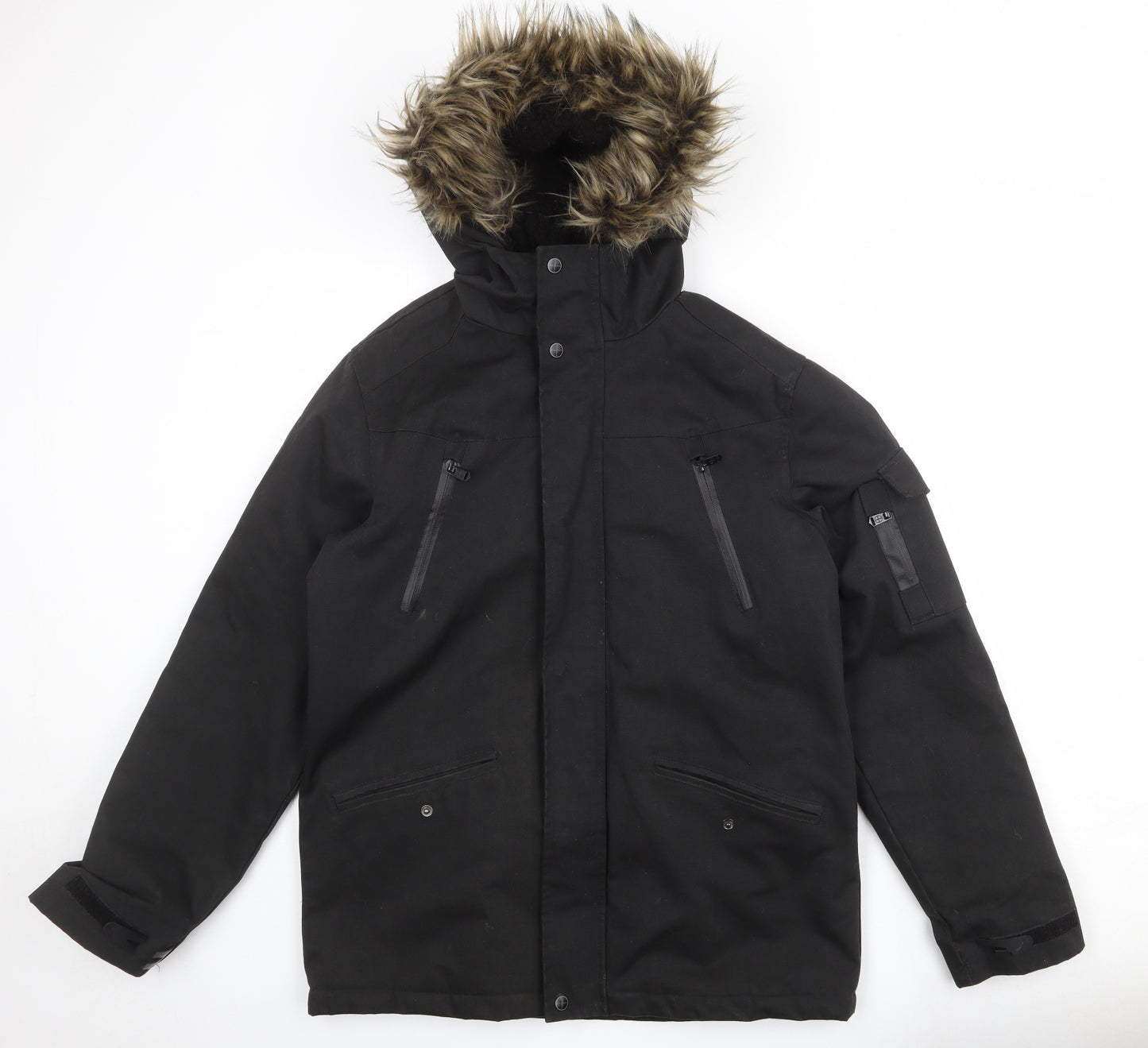 FORAY Mens Black Windbreaker Jacket Size M Zip