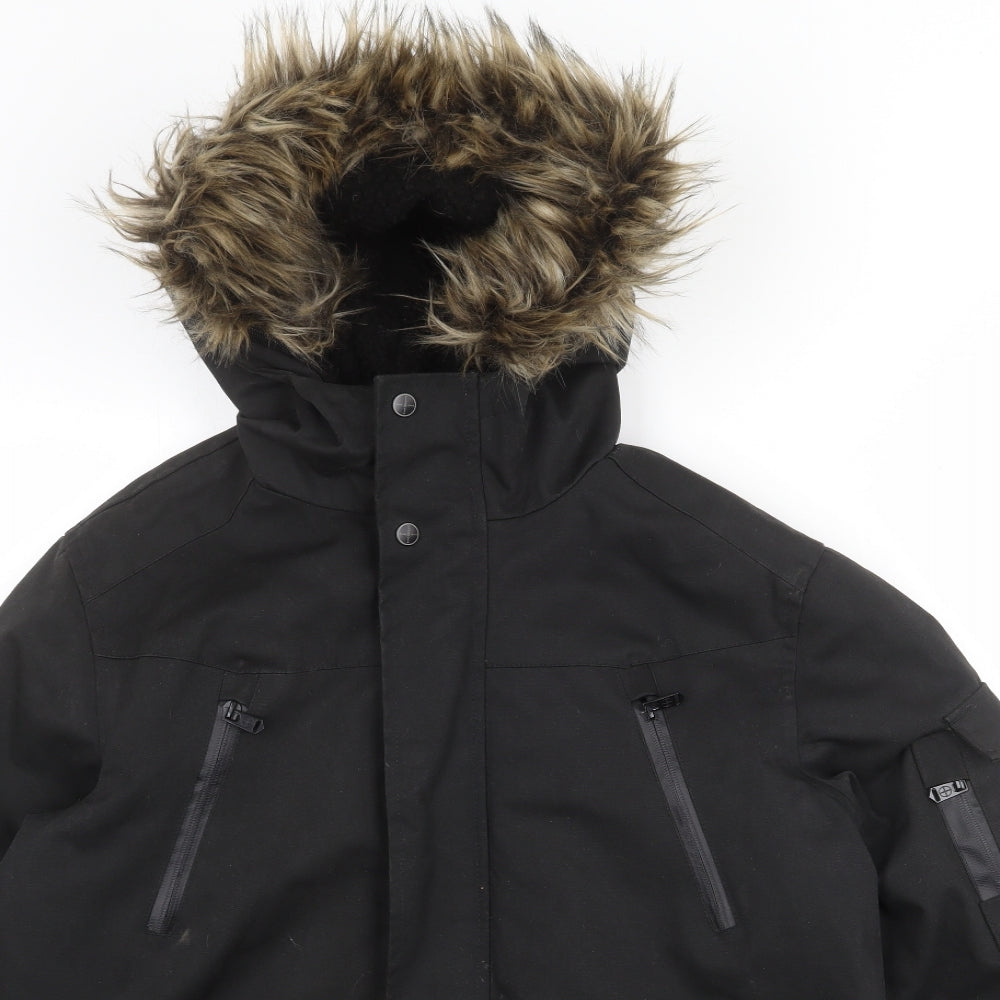 FORAY Mens Black Windbreaker Jacket Size M Zip