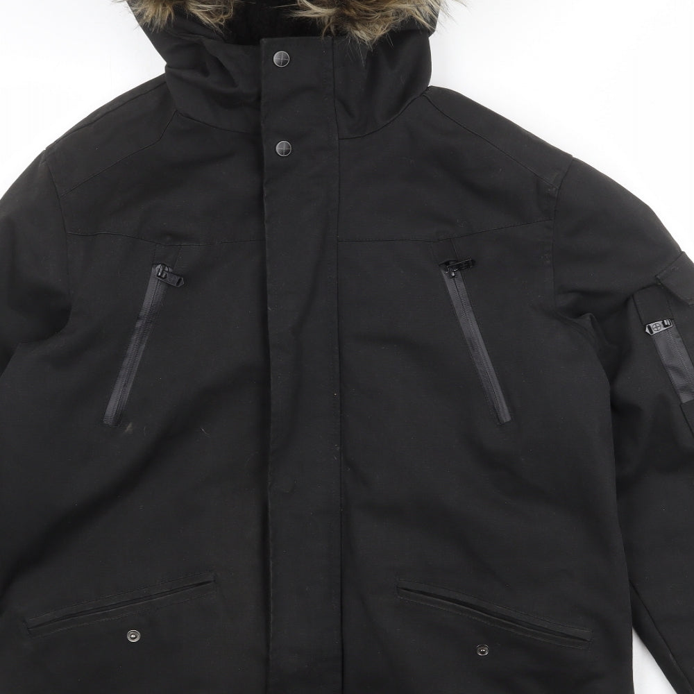 FORAY Mens Black Windbreaker Jacket Size M Zip