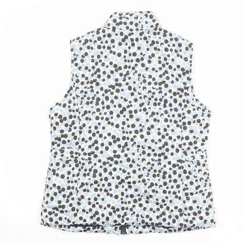 M&Co Womens White Polka Dot Gilet Jacket Size 8 Zip