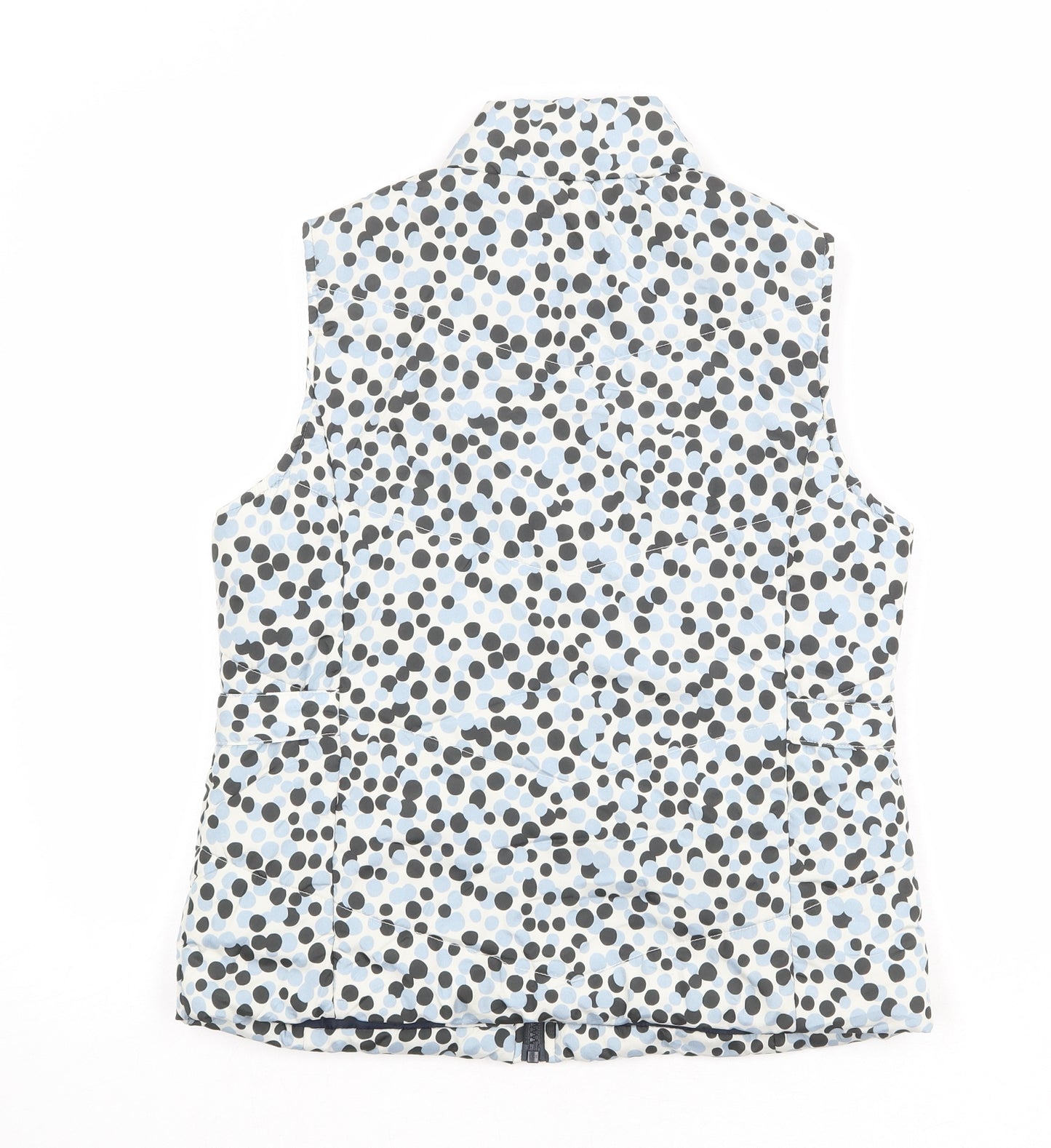 M&Co Womens White Polka Dot Gilet Jacket Size 8 Zip