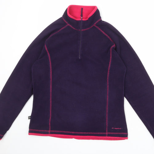 Mountain Life Womens Purple Polyester Pullover Sweatshirt Size 10 Zip