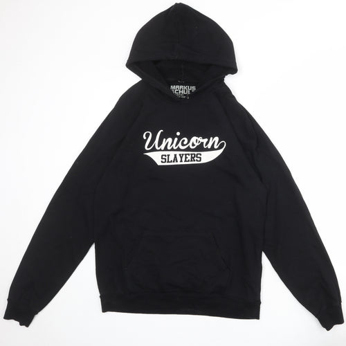 Markus Schulz Mens Black Polyester Pullover Hoodie Size L - Unicorn Slayers