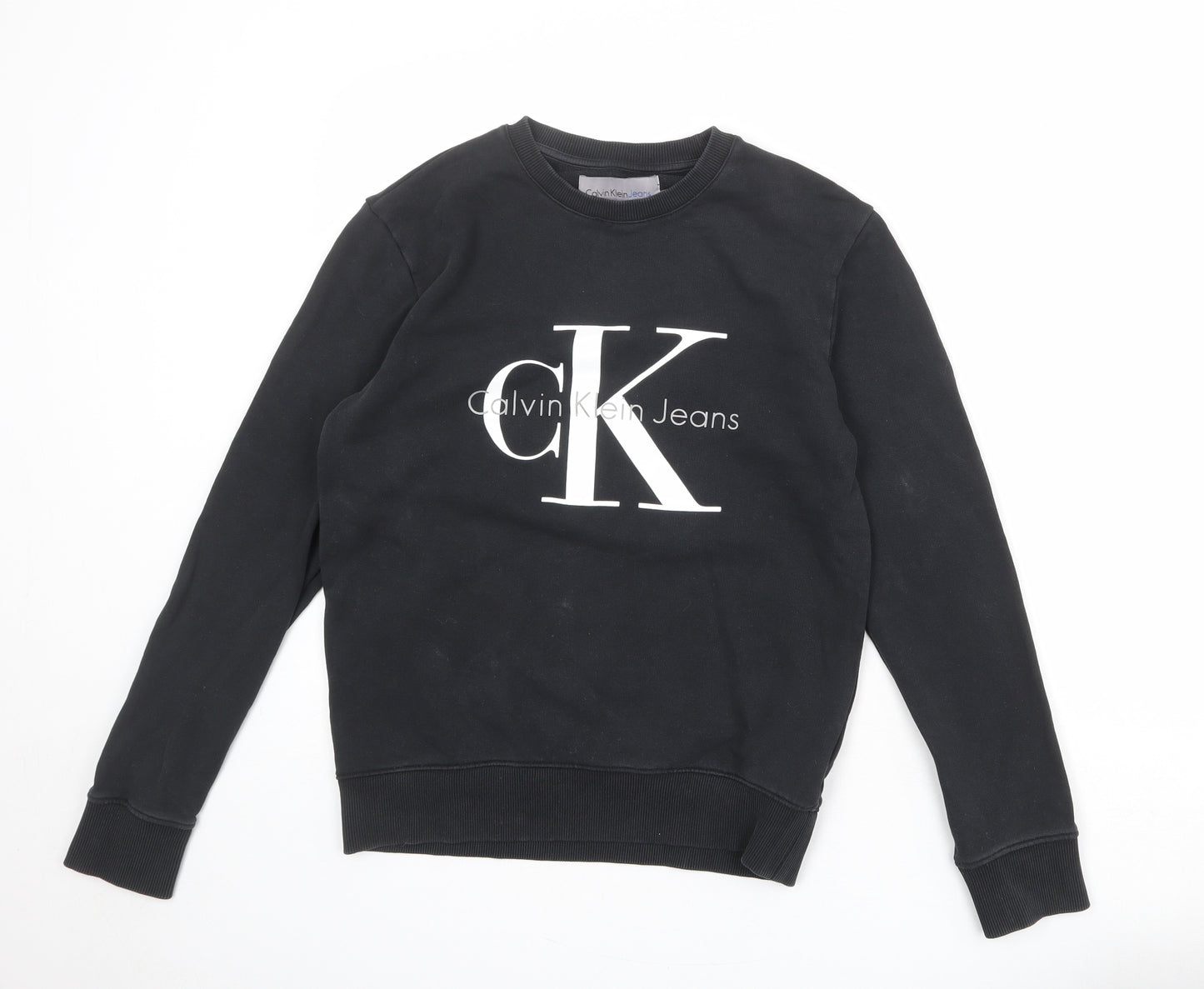 Calvin Klein Mens Black Cotton Pullover Sweatshirt Size S