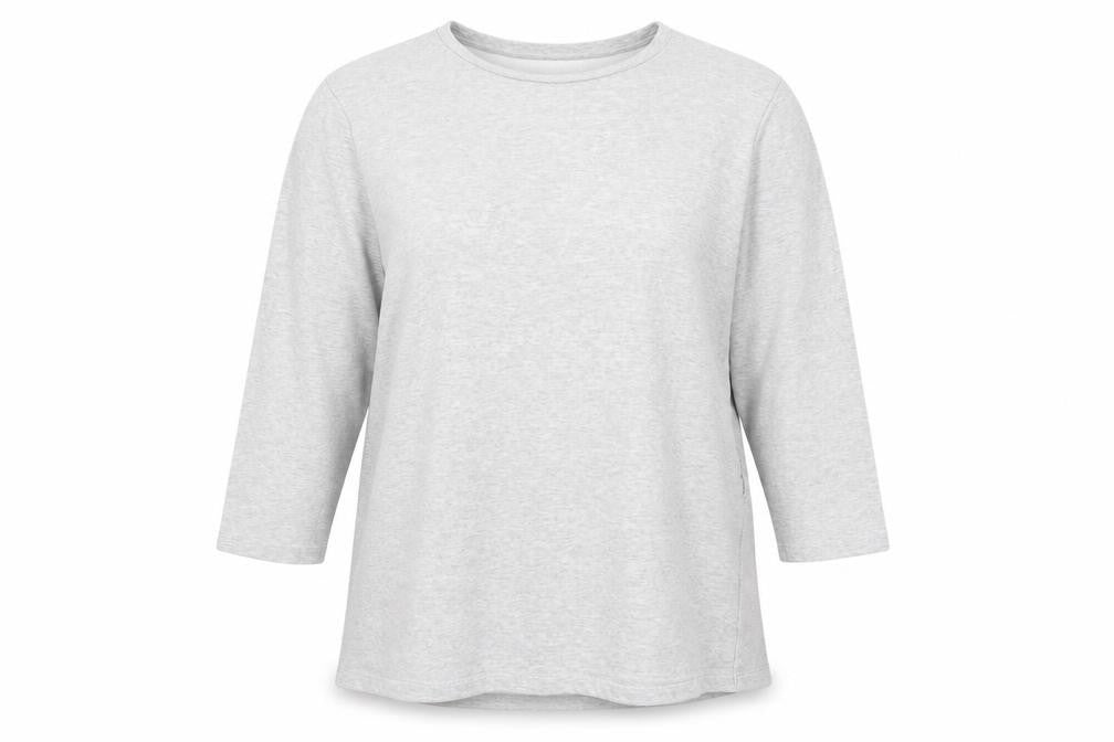 Front view of Zara women’s grey cotton pullover sweatshirt, size L, pullover