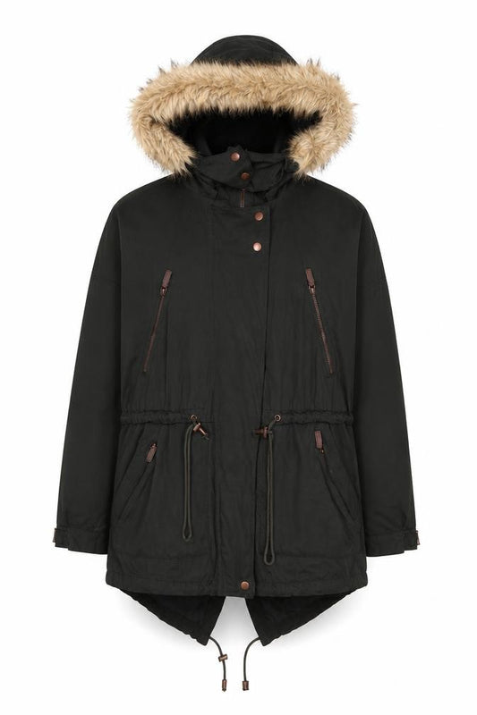 Front view of Zara women’s green jacket, size M, zip