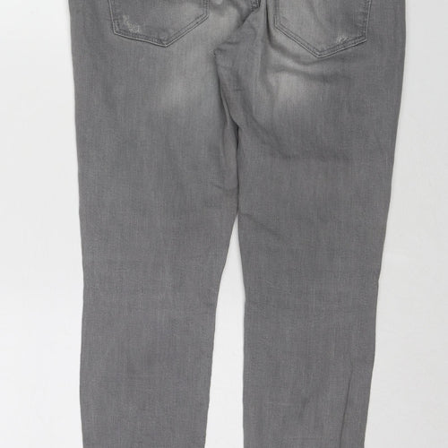 Dorothy Perkins Womens Grey Cotton Straight Jeans Size 10 Regular