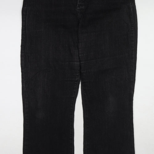 NYDJ Womens Black Cotton Bootcut Jeans Size 18 Regular Zip