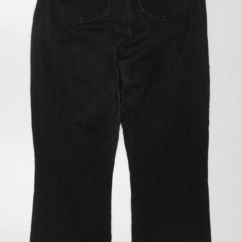 NYDJ Womens Black Cotton Bootcut Jeans Size 18 Regular Zip