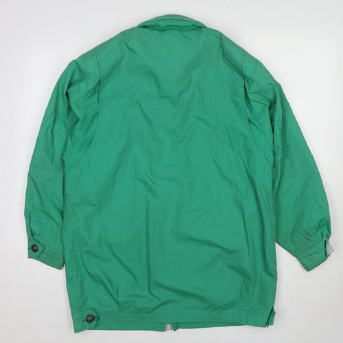 St Michael Womens Green Overcoat Coat Size 14 Zip