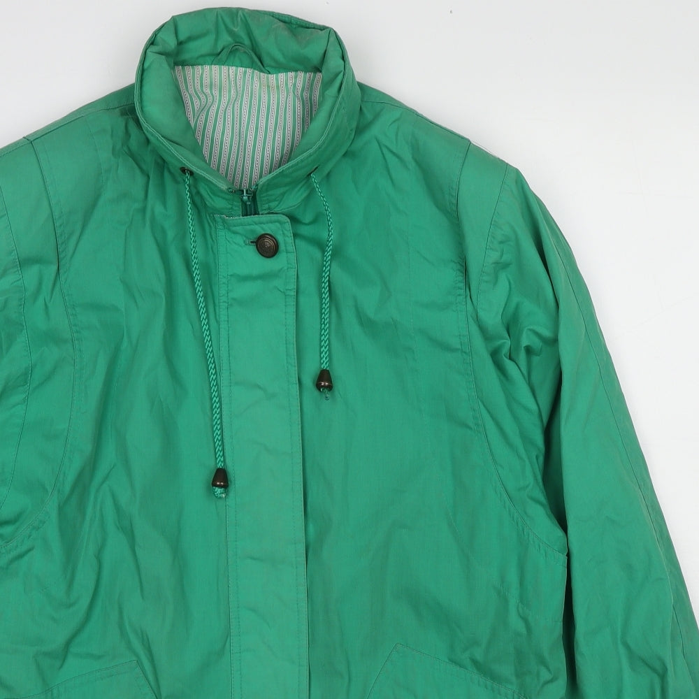 St Michael Womens Green Overcoat Coat Size 14 Zip