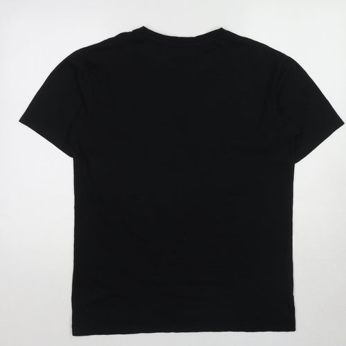 Avora Womens Black Polyester Basic T-Shirt Size L Crew Neck