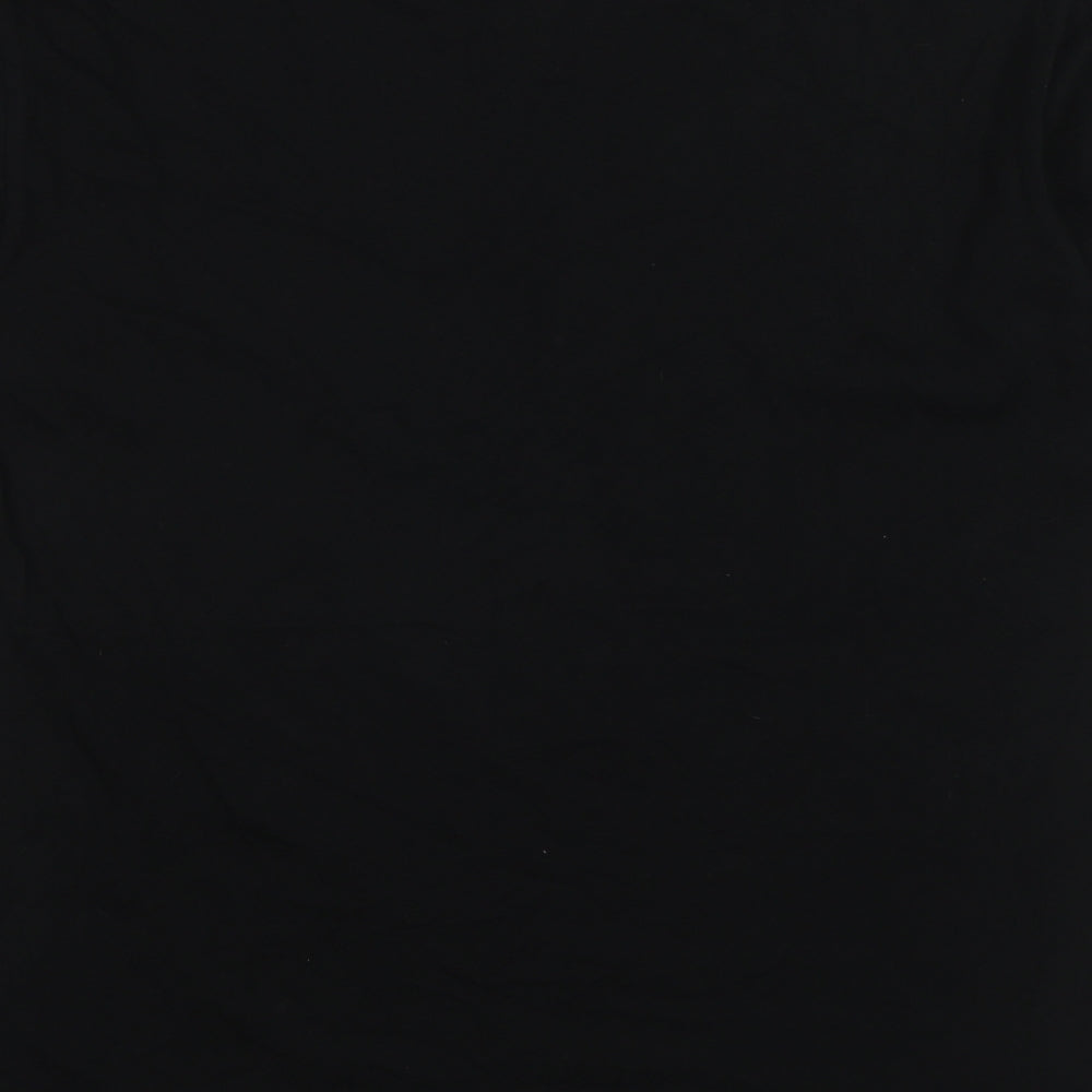 Avora Womens Black Polyester Basic T-Shirt Size L Crew Neck