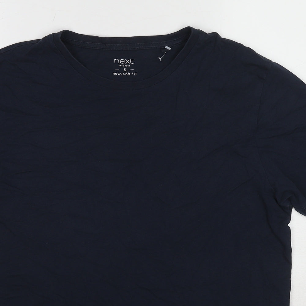 NEXT Mens Blue Cotton T-Shirt Size S Round Neck
