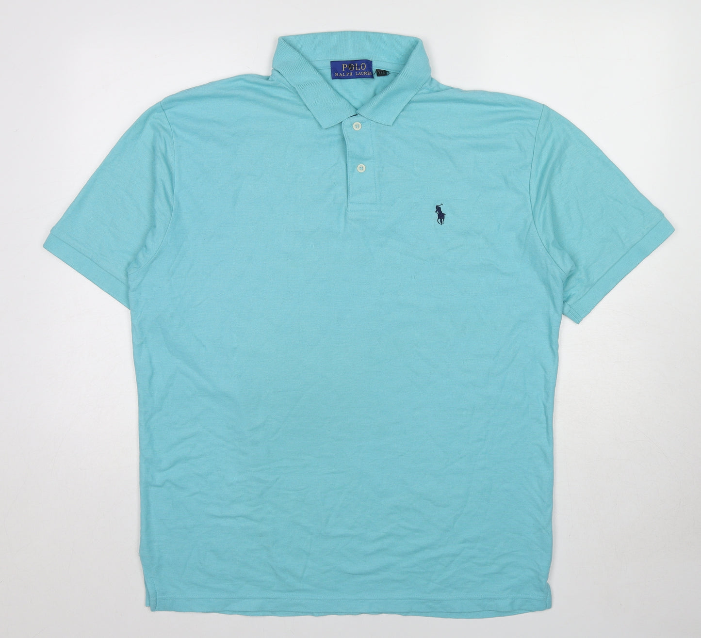 Polo Ralph Lauren Mens Blue Cotton Polo Size 2XL Collared Button