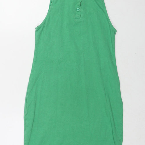 Motel Womens Green Cotton A-Line Size S Collared Pullover