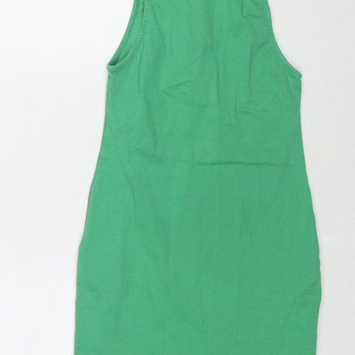 Motel Womens Green Cotton A-Line Size S Collared Pullover