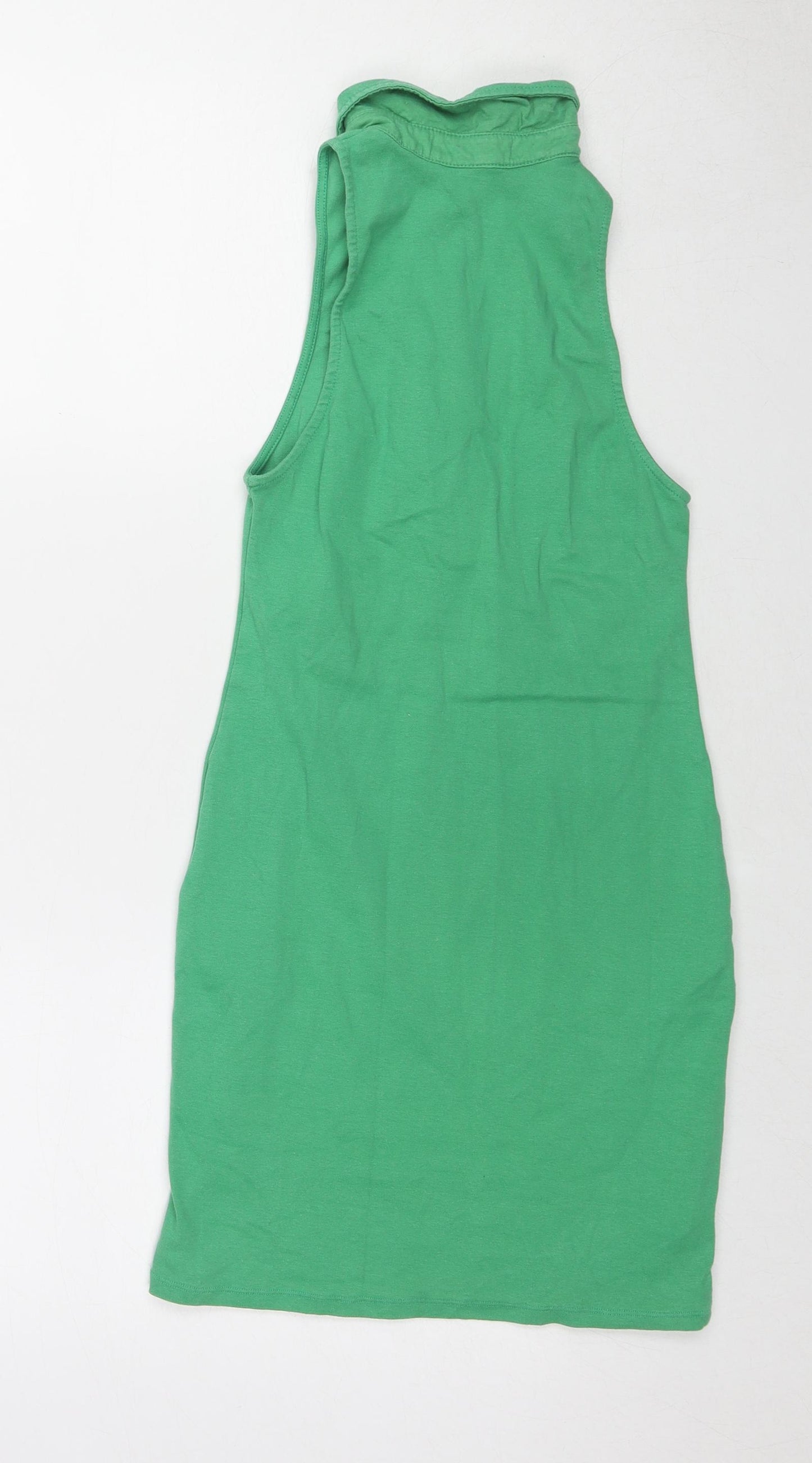 Motel Womens Green Cotton A-Line Size S Collared Pullover