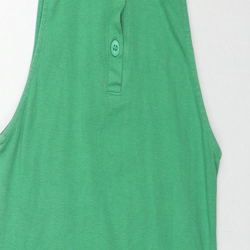 Motel Womens Green Cotton A-Line Size S Collared Pullover