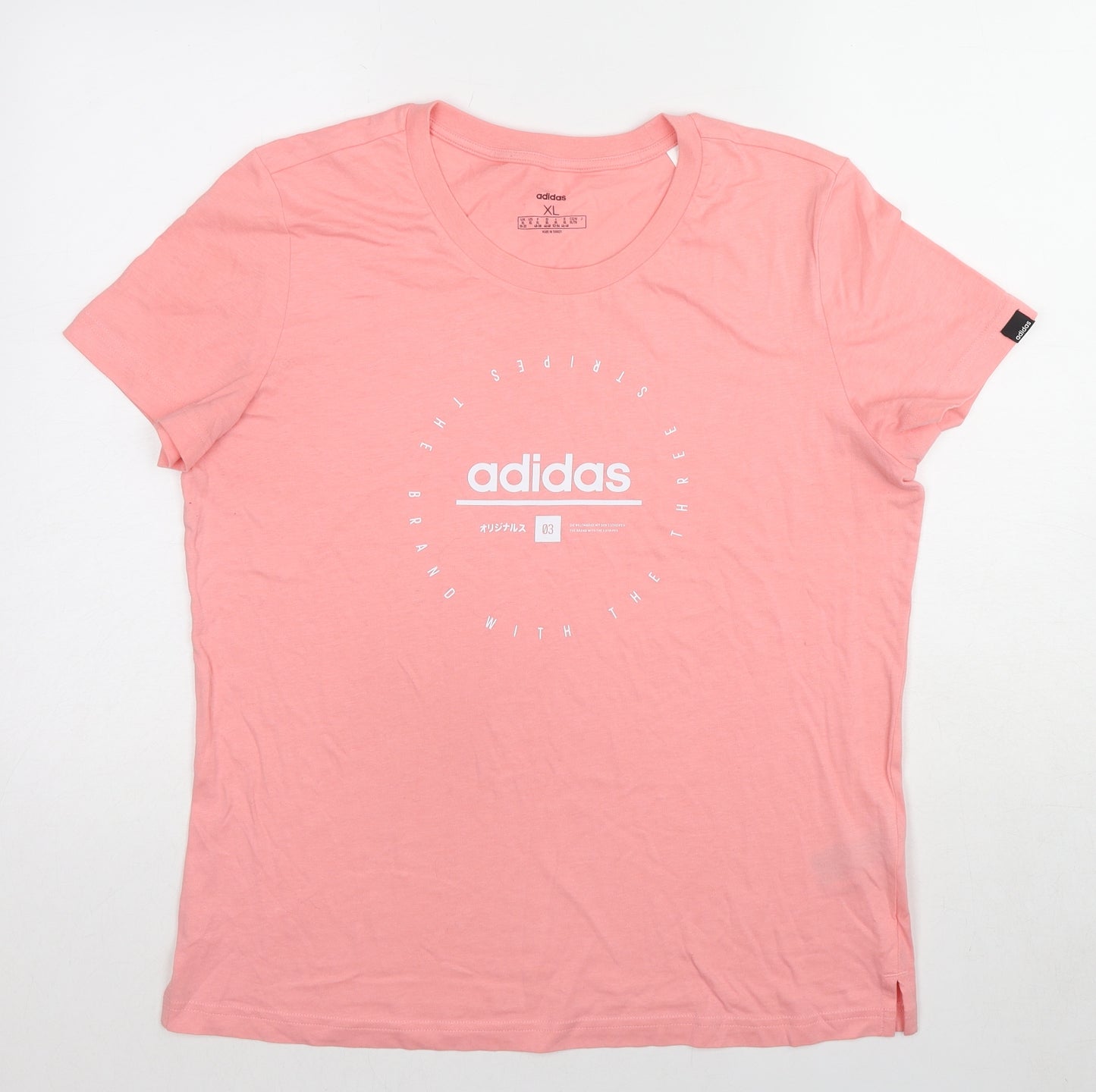 adidas Womens Pink Cotton Basic T-Shirt Size 20 Round Neck - Size 20-22