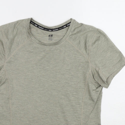 H&M Womens Green Polyester Pullover T-Shirt Size S Crew Neck Pullover
