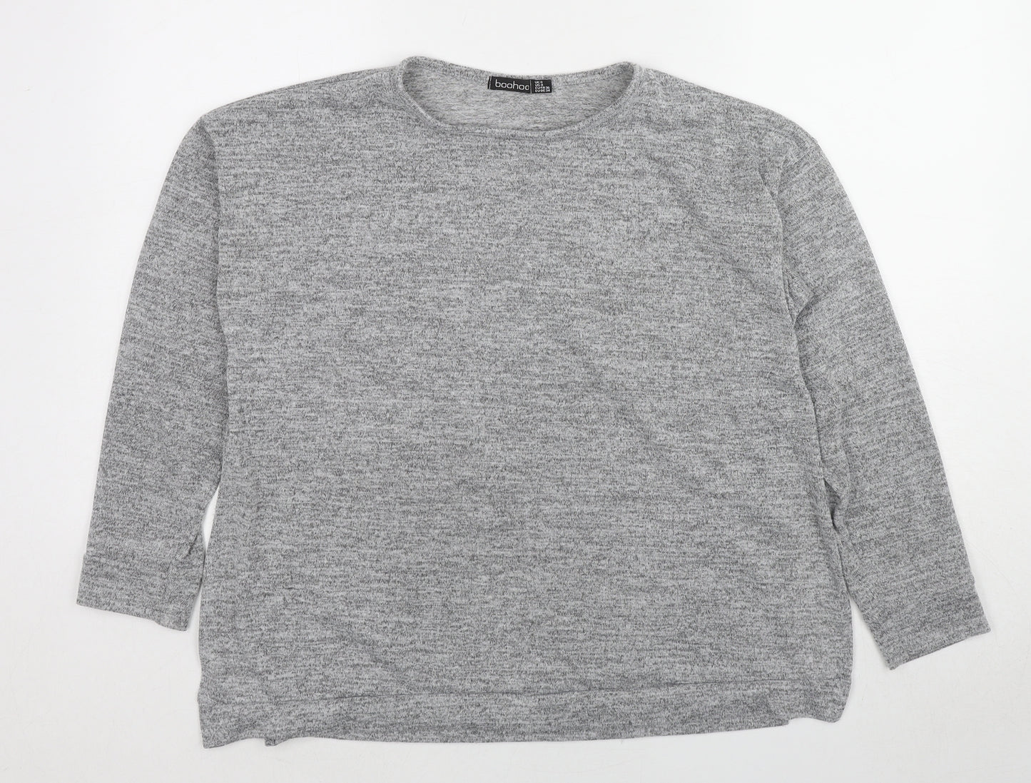 Boohoo Womens Grey Round Neck Polyester Pullover Jumper Size 8