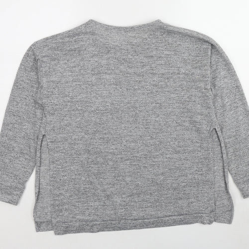 Boohoo Womens Grey Round Neck Polyester Pullover Jumper Size 8