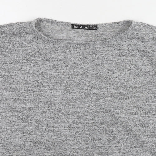Boohoo Womens Grey Round Neck Polyester Pullover Jumper Size 8