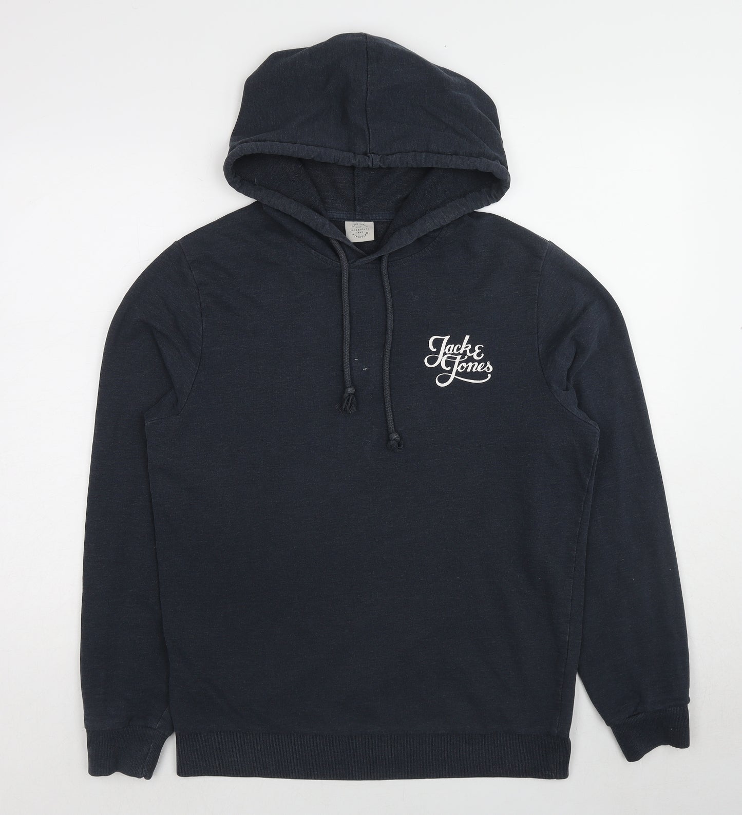 JACK & JONES Mens Blue Cotton Pullover Hoodie Size M