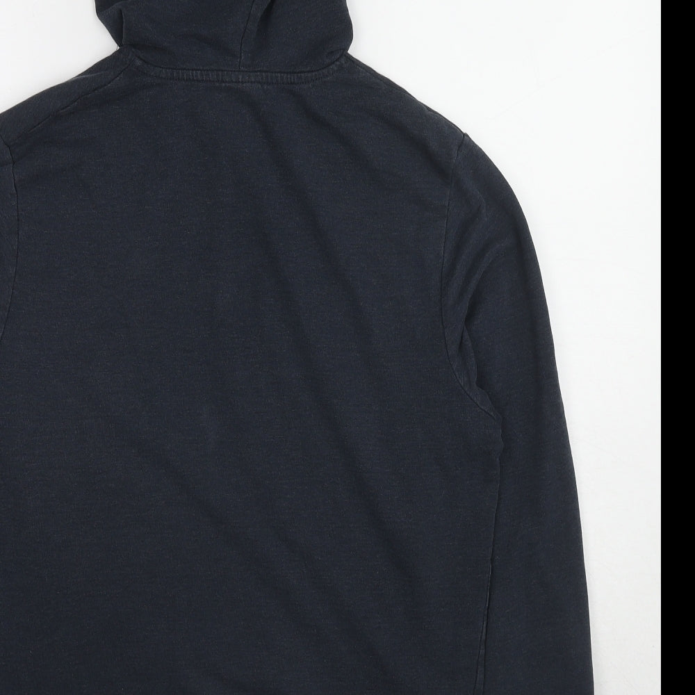 JACK & JONES Mens Blue Cotton Pullover Hoodie Size M