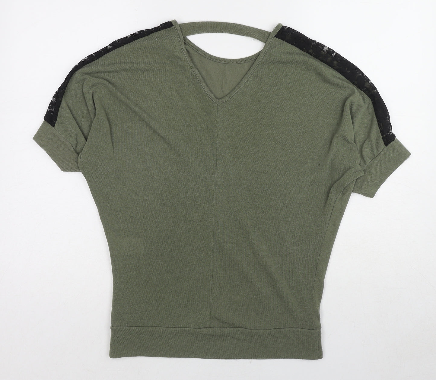Quiz Womens Green Round Neck Polyester Pullover Jumper Size 10