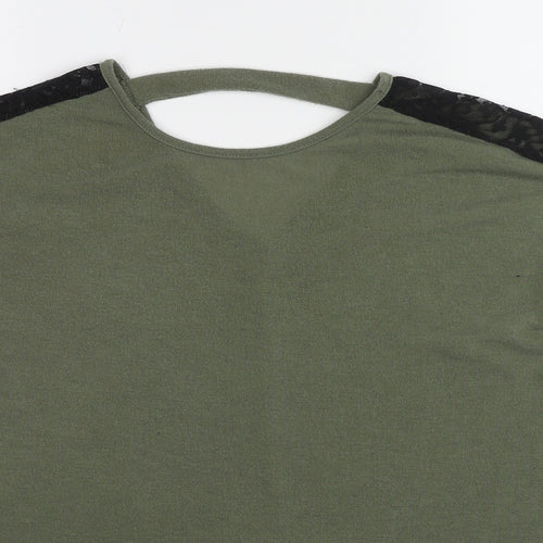 Quiz Womens Green Round Neck Polyester Pullover Jumper Size 10