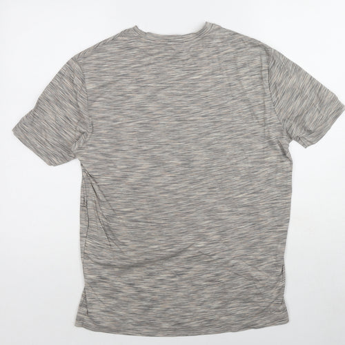 Arne Mens Beige Cotton T-Shirt Size M Round Neck