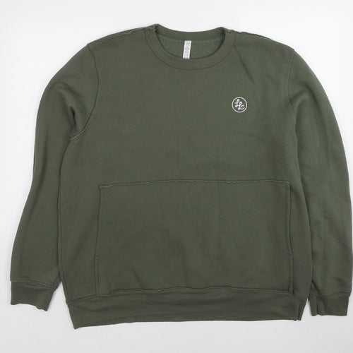 USA Strong Womens Green Cotton Pullover Sweatshirt Size XL