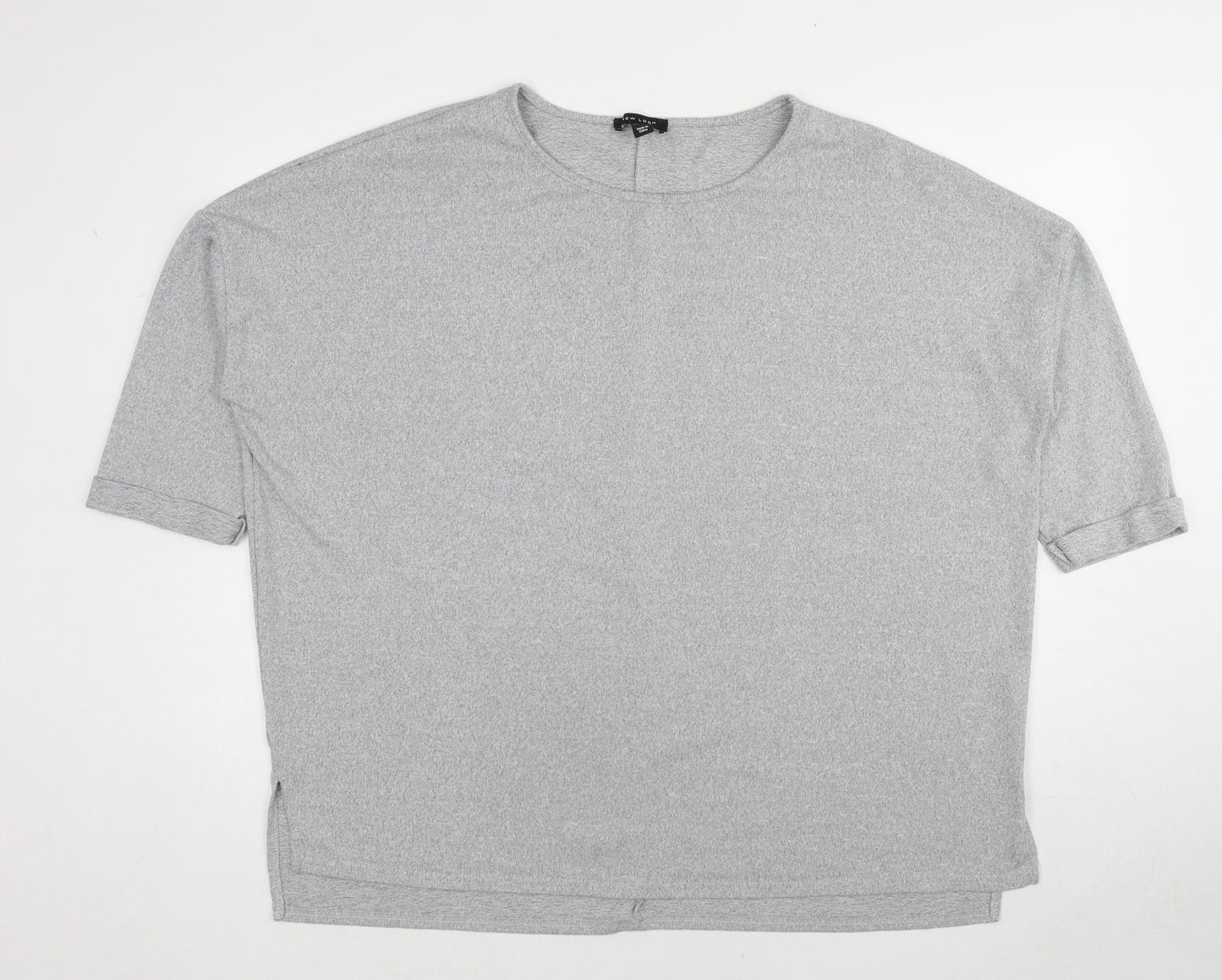 New Look Womens Grey Round Neck Polyester Pullover Jumper Size L