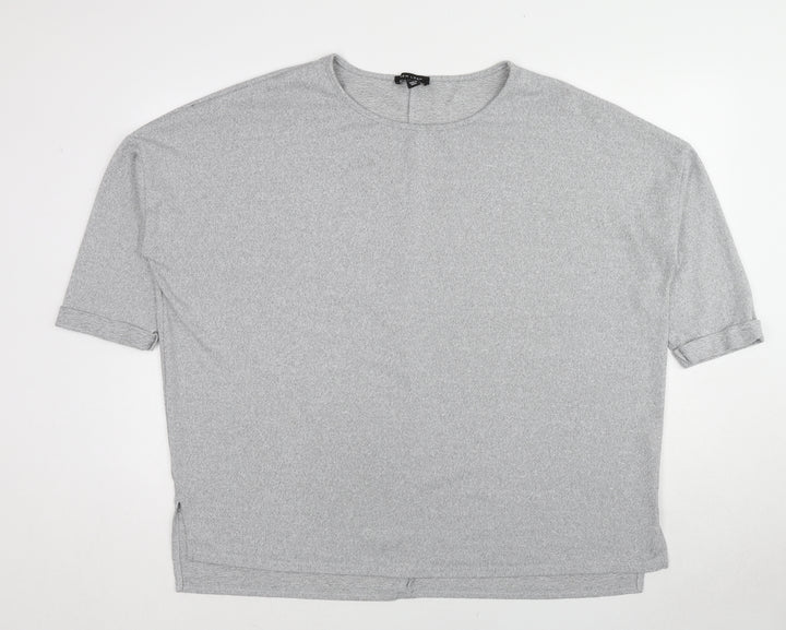 New Look Womens Grey Round Neck Polyester Pullover Jumper Size L