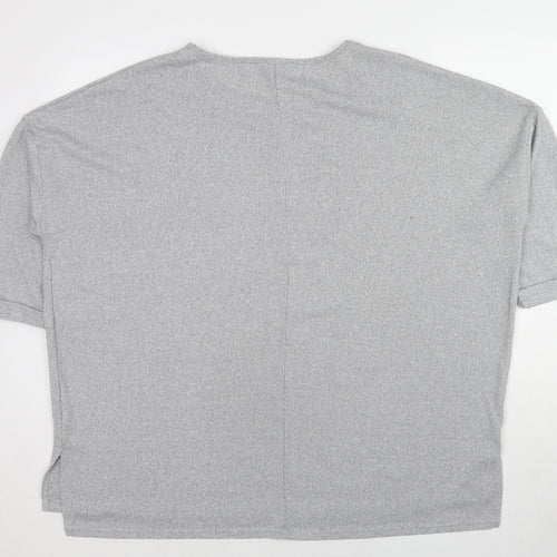 New Look Womens Grey Round Neck Polyester Pullover Jumper Size L