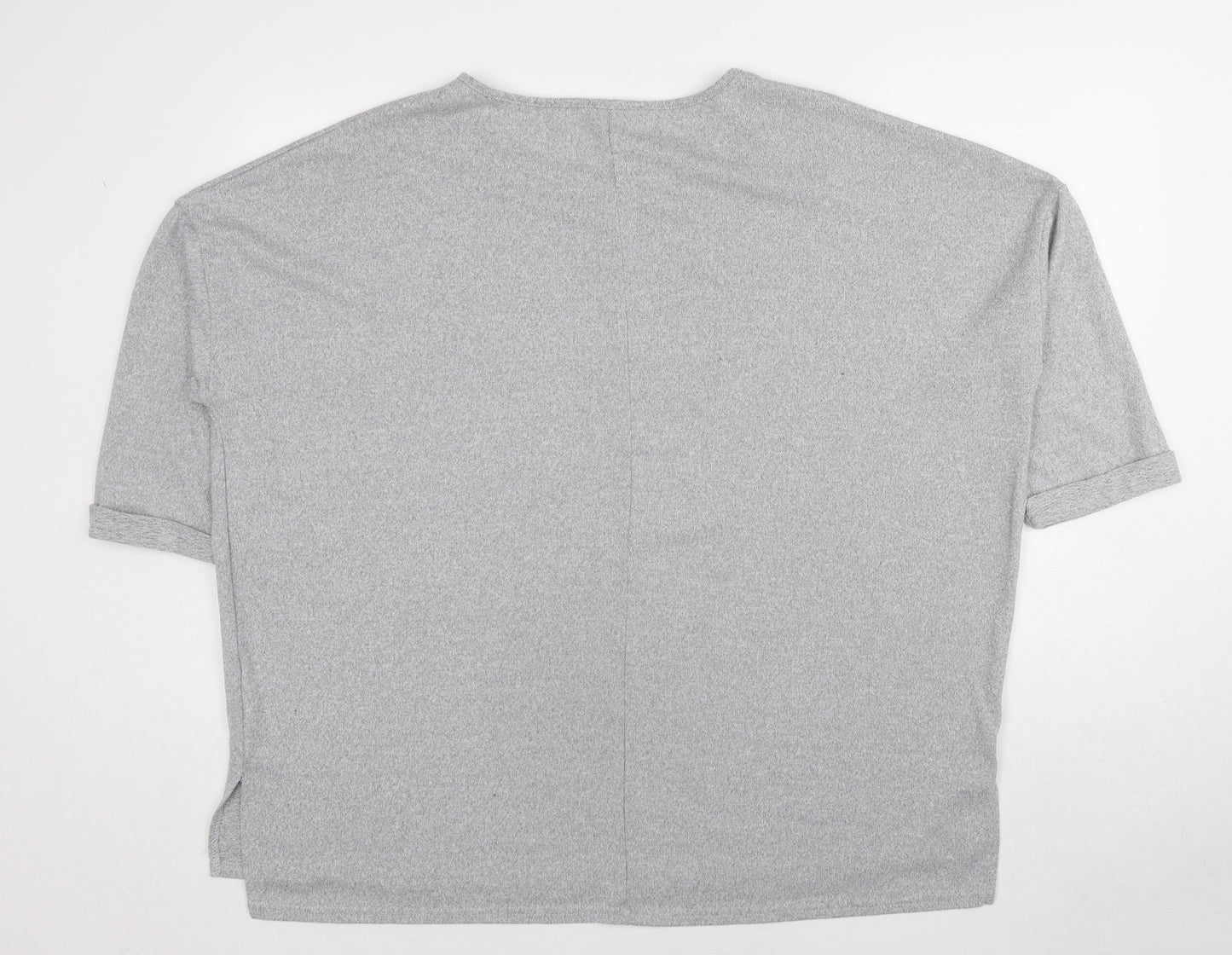 New Look Womens Grey Round Neck Polyester Pullover Jumper Size L
