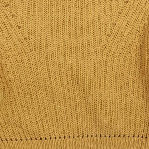 New Look Girls Yellow Mock Neck Acrylic Pullover Jumper Size 10-11 Years Pullover