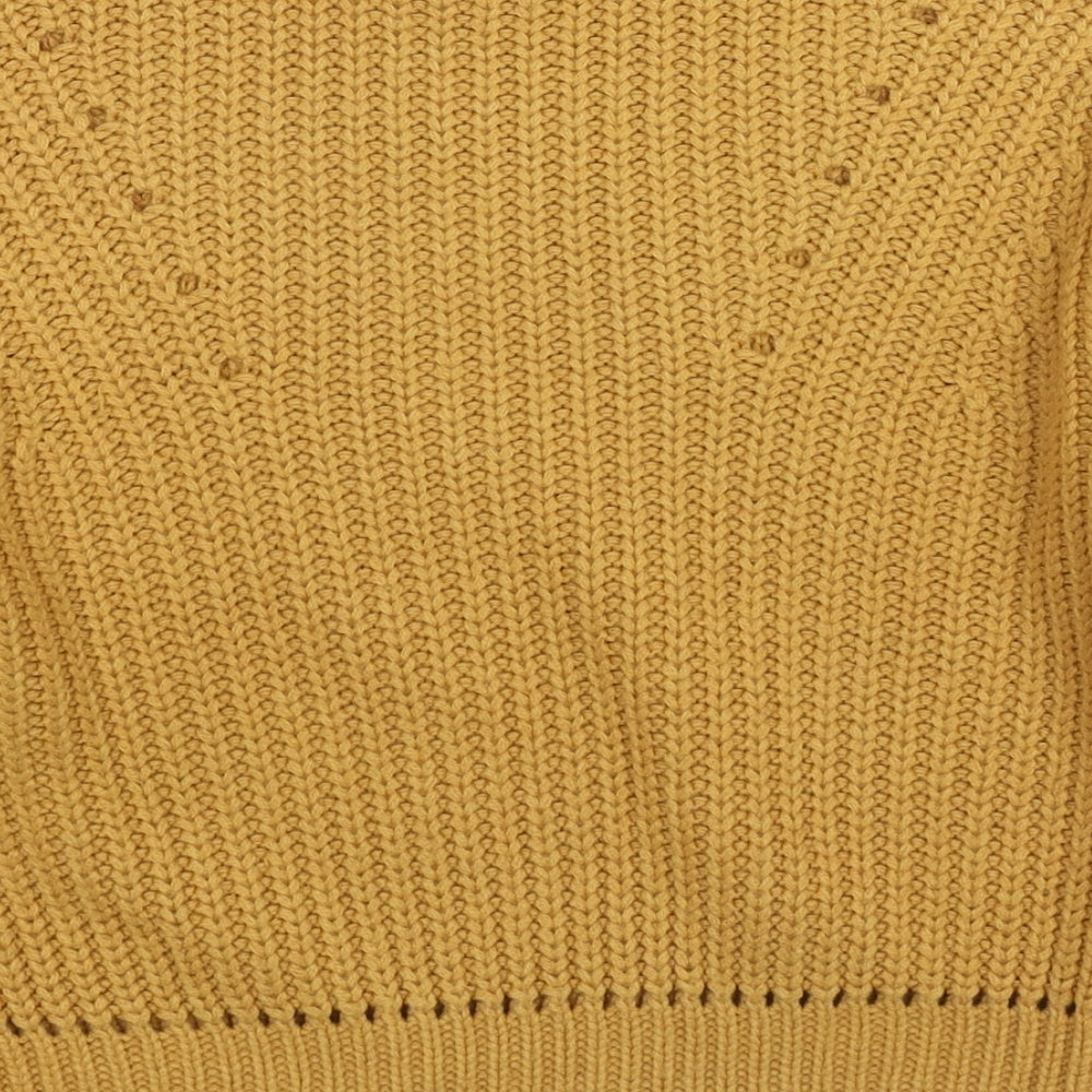 New Look Girls Yellow Mock Neck Acrylic Pullover Jumper Size 10-11 Years Pullover