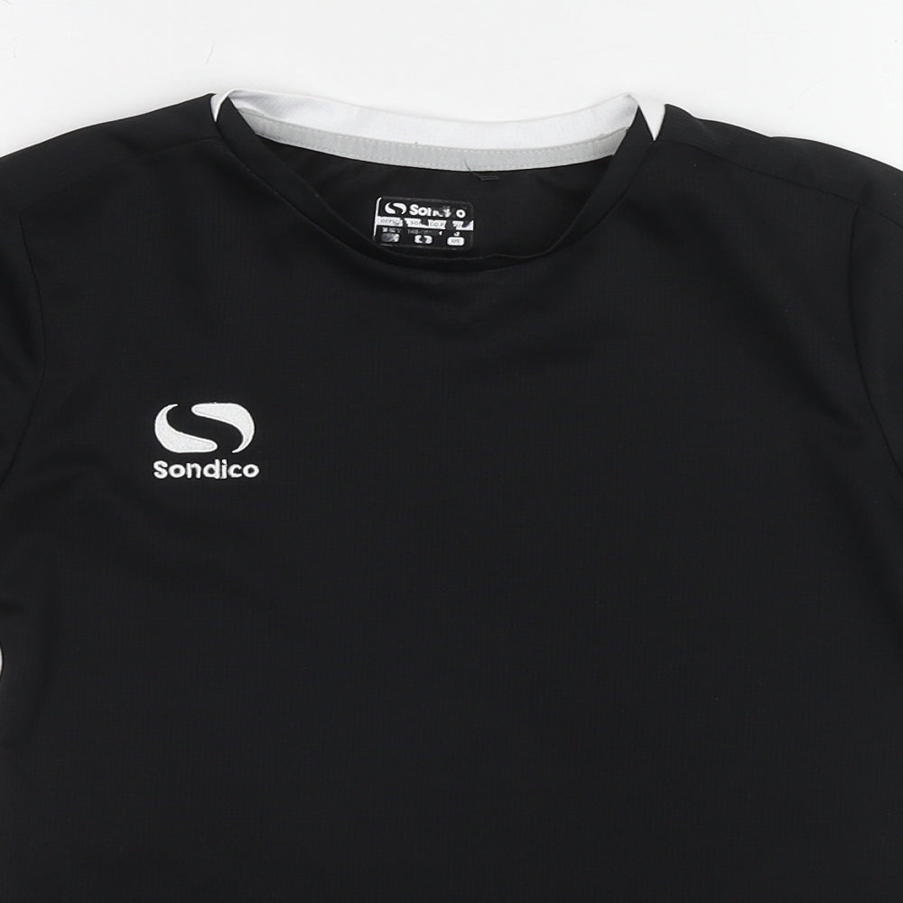 Sondico Boys Black Polyester Basic T-Shirt Size 12 Years Round Neck Pullover
