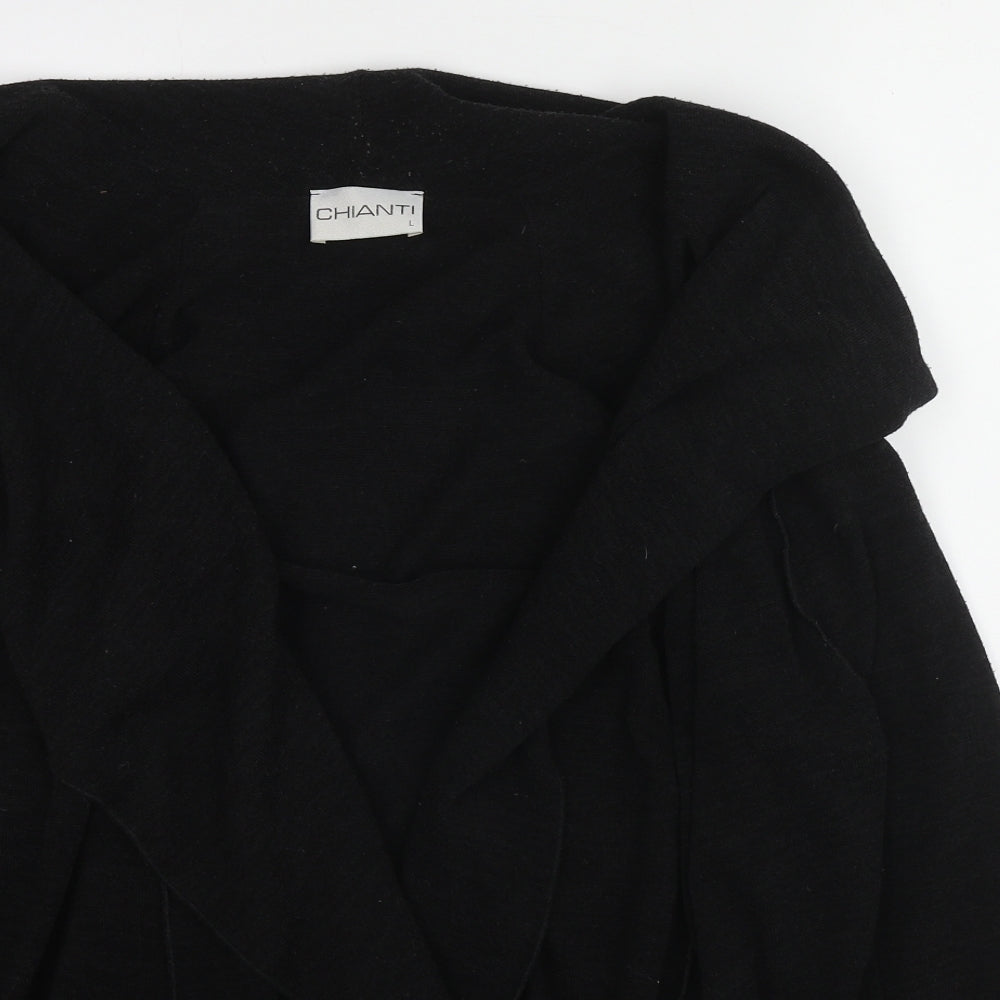Chianti Womens Black V-Neck Polyester Cardigan Jumper Size L