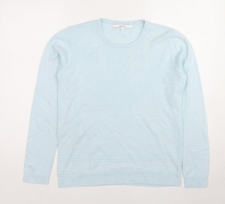 Vida Vi Womens Blue Round Neck Acrylic Pullover Jumper Size M
